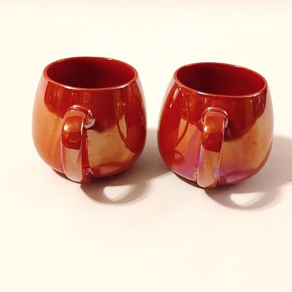 2020 Tim Horton's Mugs Red Iridescent Set Of Two BNWT Maple Leaf Tim's PAIR - Picture 2 of 8